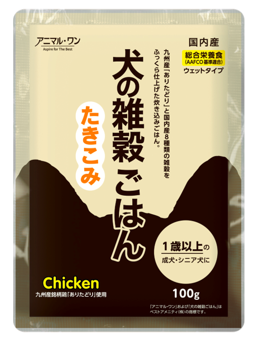 犬の雑穀ごはんウェット　たきこみ（チキン）総合栄養食